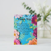 Simply Elegant Floral Funeral Sympathy Dankeskarte (Stehend Vorderseite)