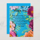 Simply Elegant Floral Funeral Sympathy Dankeskarte (Vorne/Hinten)