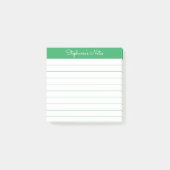 Simply Elegant Green Personalized Lined Post-it Klebezettel (Vorderseite)