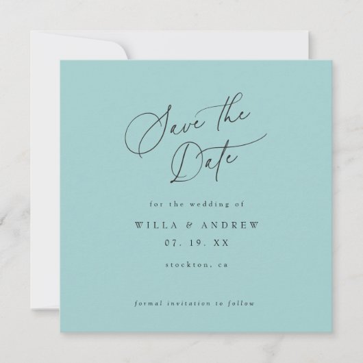 Simply Elegant Minimalist Save The Date Photo Card Einladung (Vorderseite)