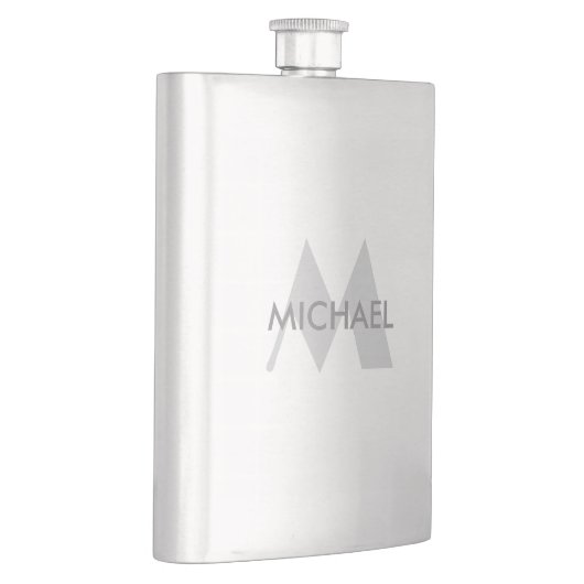 Simply Elegant Monogram and Name Flachmann (Rechts)