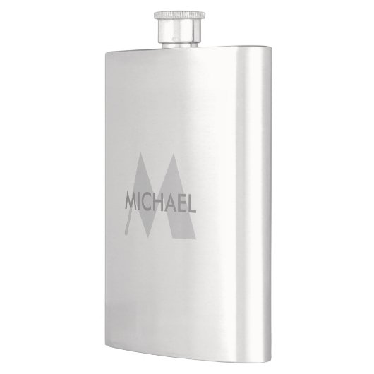 Simply Elegant Monogram and Name Flachmann (Links)