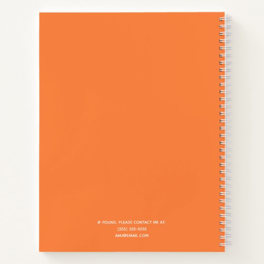 Simply Elegant Orange Peel Personalized Notizblock (Rückseite)