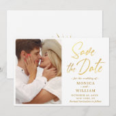 Simply Elegant Photo Wedding Simple Save The Date (Vorne/Hinten)