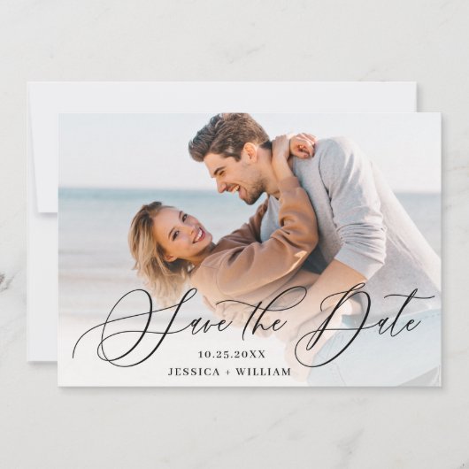 Simply Elegant Wedding 3 PHOTO Save The Date (Vorderseite)
