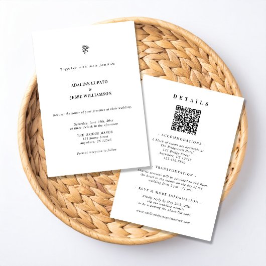 Simply Elegant Wedding All in One Invitation Einladung