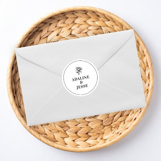 Simply Elegant Wedding Runder Aufkleber