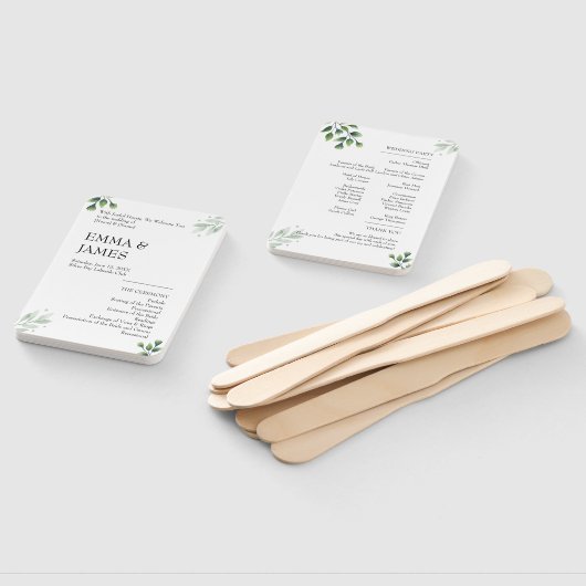 Simply Greenery Wedding Program Invitation Fächer (Non-assembled)