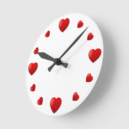 Simply Hearts Wall Clock Runde Wanduhr (Winkel)