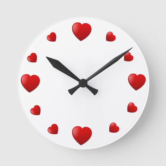 Simply Hearts Wall Clock Runde Wanduhr (Vorderseite)