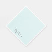 Simply Icy Blue Personalisiert Wedding Luncheon Serviette (Ecke)