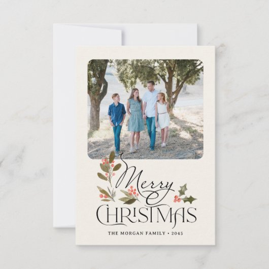 Simply Merry Christmas Photo Card Dankeskarte (Vorderseite)