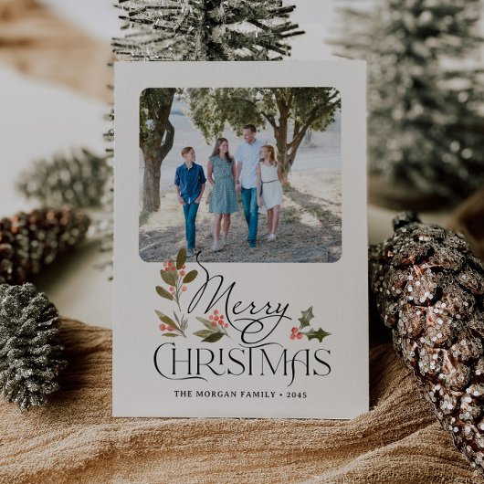 Simply Merry Christmas Photo Card Dankeskarte