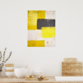 'Simply Modern' Grey and Yellow Abstract Art Poster (Küche)