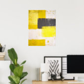 'Simply Modern' Grey and Yellow Abstract Art Poster (Heimbüro)