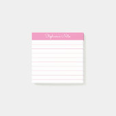 Simply Modern Pink Personalized Lined Post-it Klebezettel (Vorderseite)