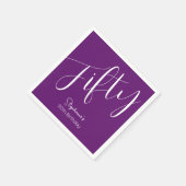 Simply Modern Script Herbstlila 50. Geburtstag Serviette (Ecke)
