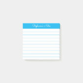 Simply Modern Sky Blue Personalized Lined Post-it Klebezettel (Vorderseite)