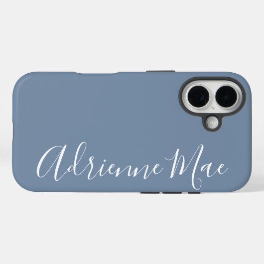 Simply Personalized Monogram Name Dusty Blue Case-Mate iPhone Hülle (Rückseite (Horizontal))