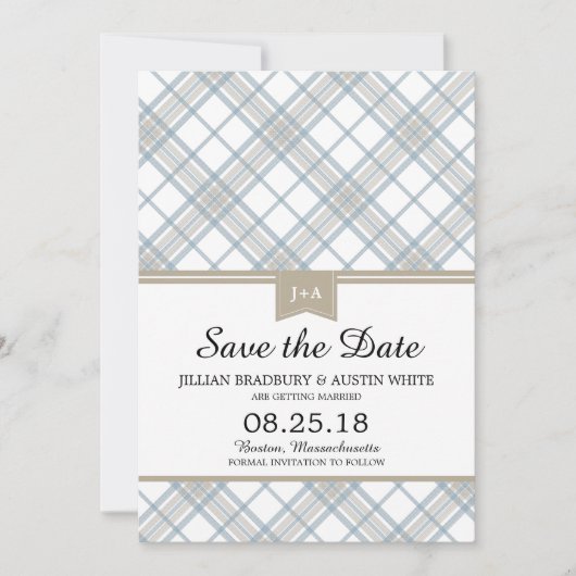 Simply Plaid | Rettet das Datum Save The Date (Vorderseite)