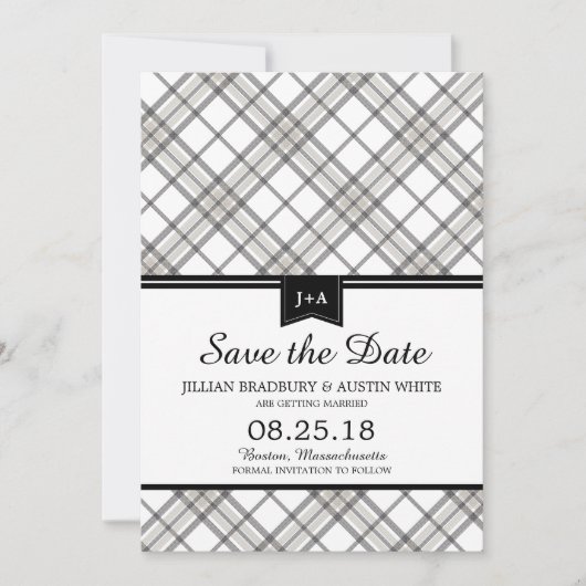 Simply Plaid | Rettet das Datum Save The Date (Vorderseite)
