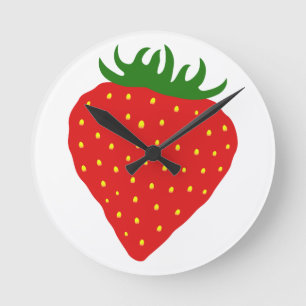 Simply Strawberry custom wall clock Runde Wanduhr