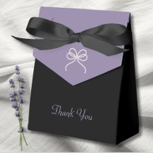 Simply Stunning Lavender and Black Bow Thank You