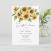 Simply Sunflowers Bridal Shower  Einladung (Stehend Vorderseite)