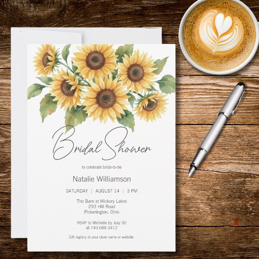 Simply Sunflowers Bridal Shower  Einladung