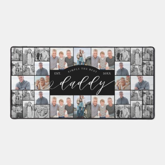 Simply The Best Daddy Personalize Photo Collage Schreibtischunterlage (Vorderseite)