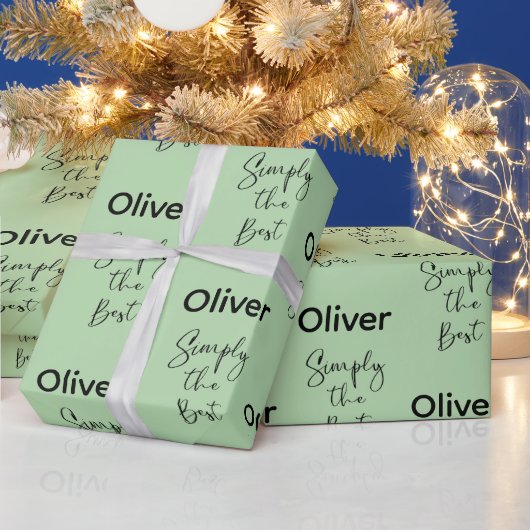Simply the Best Personalized Light Green Geschenkpapier (Feiertage)