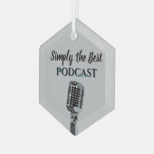 Simply the Best Podcast Ornament Aus Glas (Vorderseite Links)