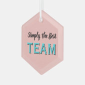 Simply the Best Team Ornament Aus Glas (Vorderseite Links)