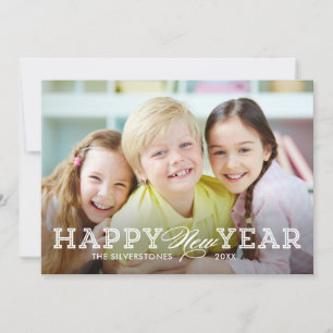 Simply Timeless Happy New Year Foto Card Feiertagskarte
