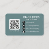 Simply Watercolor Flowers Floral qr code logo Visitenkarte (Rückseite)