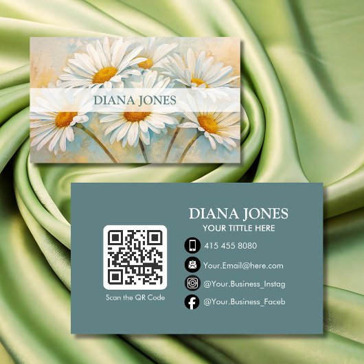 Simply Watercolor Flowers Floral qr code logo Visitenkarte