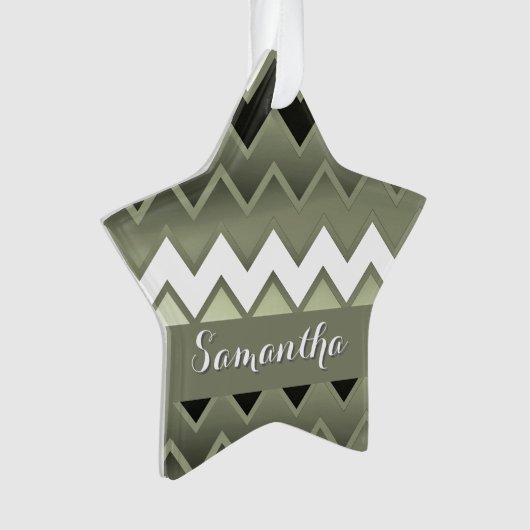 Simply ZigZag - Olive Green Ornament (Vorderseite)