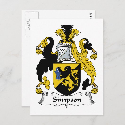 Simpson Familienwappen Postkarte (Vorne/Hinten)