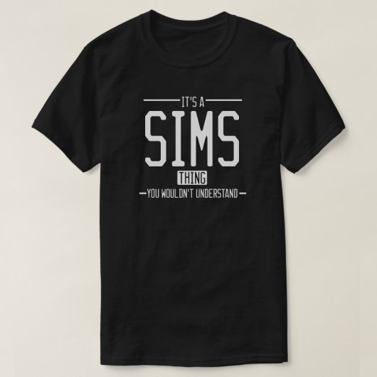 Sims lustige Nachname lustige Familie T-Shirt (Design vorne)