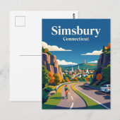 Simsbury Connecticut Postkarte (Vorne/Hinten)