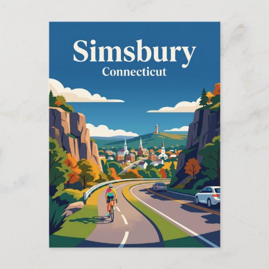 Simsbury Connecticut Postkarte (Vorderseite)