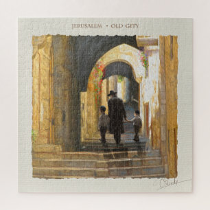 Simta Jerusalem Alte Stadt Israel Ölgemälde Kunst Puzzle