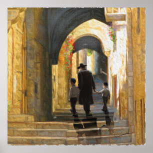 Simta Jerusalem Altstadt Israel Ölgemälde KUNST Poster