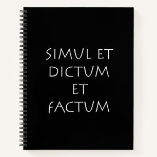 Simul et diktum et factum notizblock