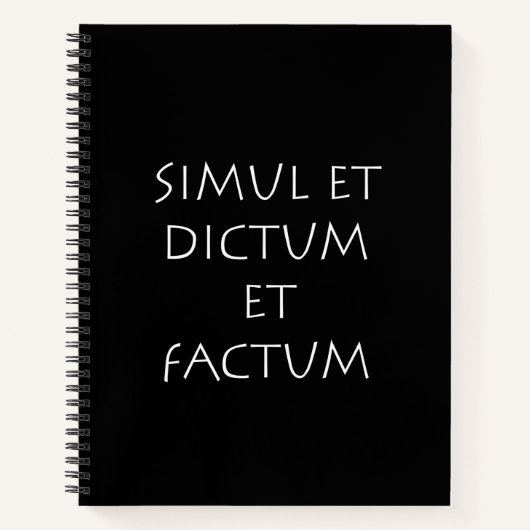 Simul et diktum et factum notizblock (Vorderseite)