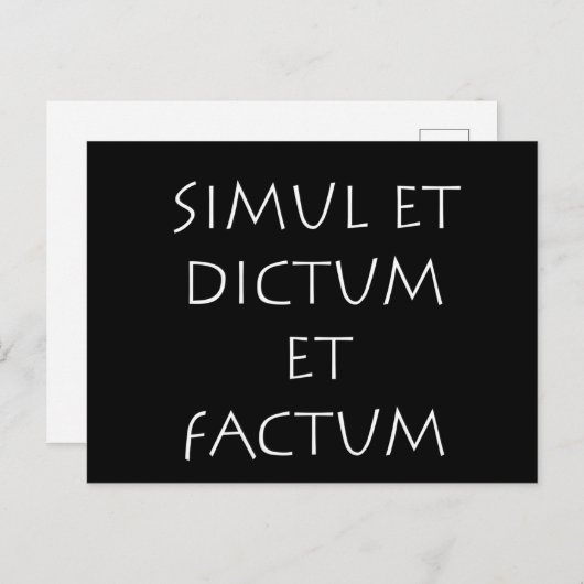 Simul et diktum et factum postkarte (Vorne/Hinten)