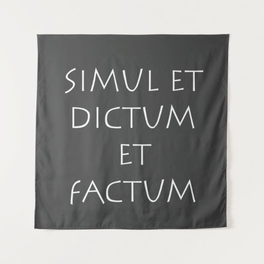 Simul et diktum et factum wandteppich (Vorderseite)