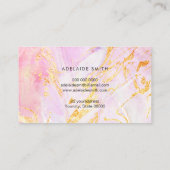 simulated foil details on pink marble visitenkarte (Rückseite)