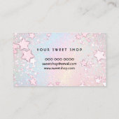 simulated glitter delicate pastel rainbow  visitenkarte (Rückseite)