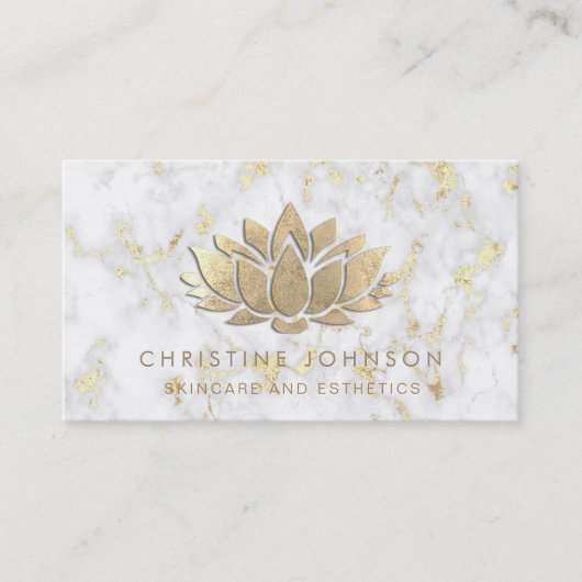 SIMULATED Goldfolie Lotus auf Marmor Visitenkarte (Vorderseite)